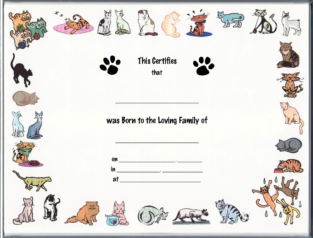 REPACK Free Printable Birth Certificates For Pets